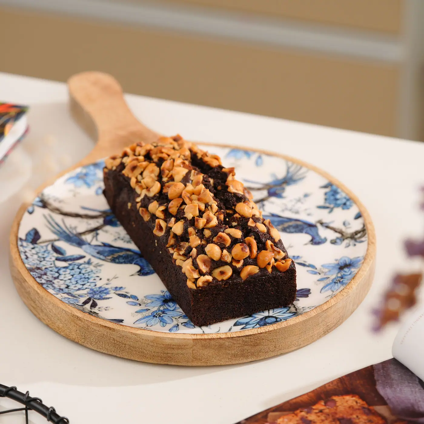 Hazelnut chocolate tea cake, one of the desserts on her menu